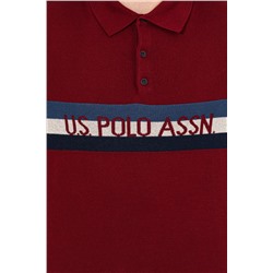 Erkek Bordo Polo Yaka Triko Kazak