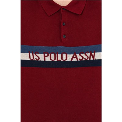 Erkek Bordo Polo Yaka Triko Kazak