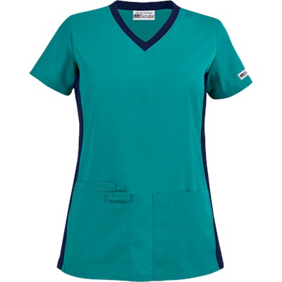 UA Best Buy Scrubs V-Neck Top w/ Knit Side Panels