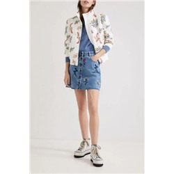 Minifalda vaquera floral