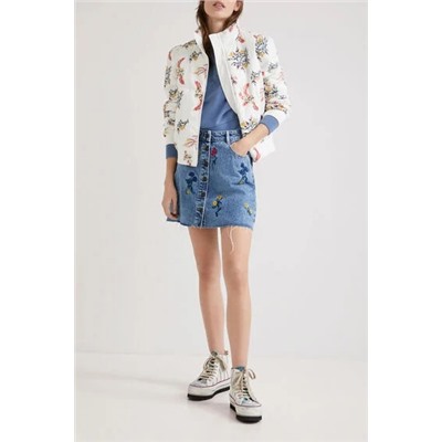 Minifalda vaquera floral