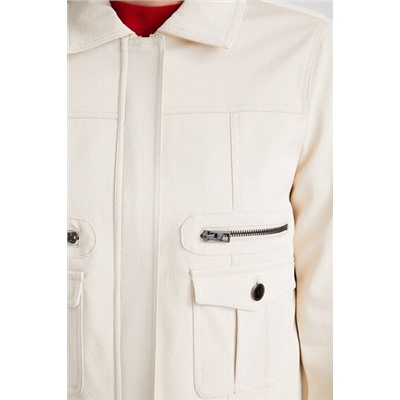 Chaqueta PU bolsillos