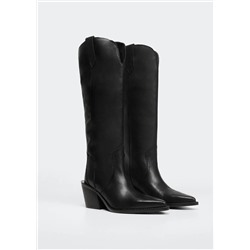 Bota piel cowboy -  Mujer | MANGO OUTLET Melilla