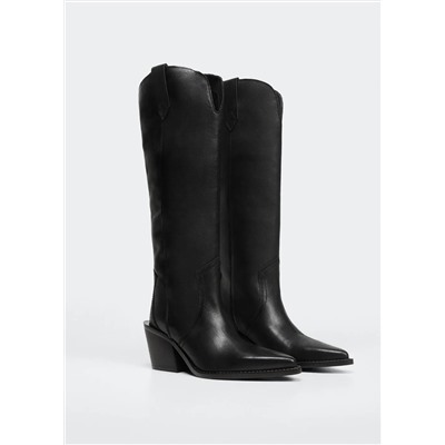 Bota piel cowboy -  Mujer | MANGO OUTLET Melilla