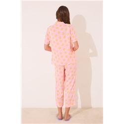 Pijama camisero Capri viscosa rosa soles