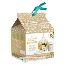Puressentiel Coffret Aroma Expert - Diffuseur en Bois + Huile Essentielle d'Orange Douce BIO 10 ml