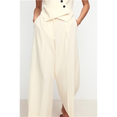 LINEN BLEND WAISTCOAT JUMPSUIT
