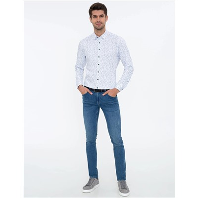 Beyaz Slim Fit Uzun Kollu Gömlek