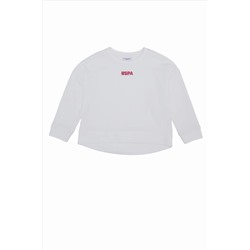 Çocuk Ekru Basic Bisiklet Yaka Sweatshirt