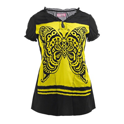 koi Scrubs Deco Butterfly Print Top