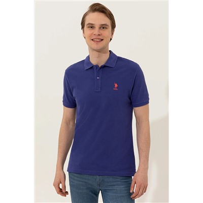 Erkek Mavi Basic Polo Yaka Tişört
