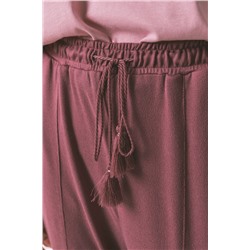 Pantalón largo punto suave granate