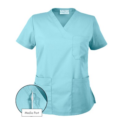 UA Butter-Soft STRETCH V-Neck Media Scrub Top