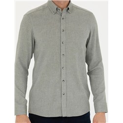 Yeşil Slim Fit Uzun Kollu Gömlek