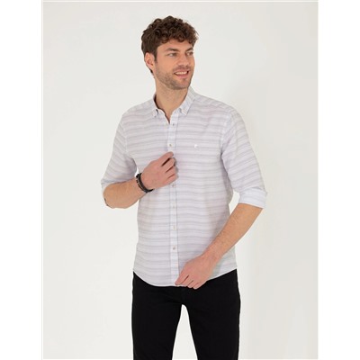 Antrasit Slim Fit Uzun Kollu Gömlek