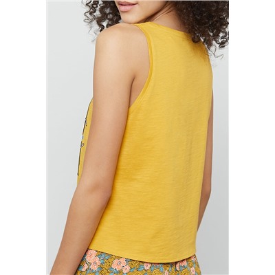 Camiseta de tirantes anudada Valia Mostaza