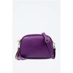 Bandolera de piel Violeta
