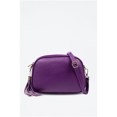 Bandolera de piel Violeta