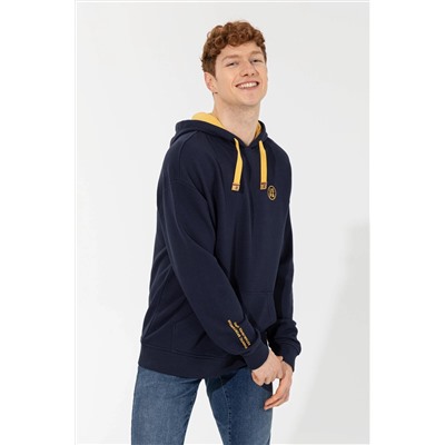 Erkek Lacivert Kapüşonlu Sweatshirt