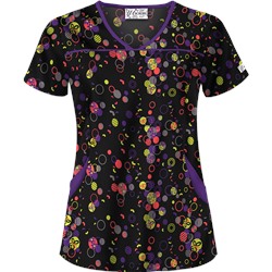 UA Circle Of Zenergy Black Print Scrub Top