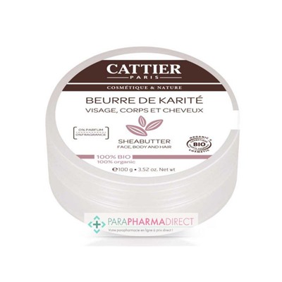 Cattier Beurre de Karité Visage, Corps et Cheveux BIO 100g
