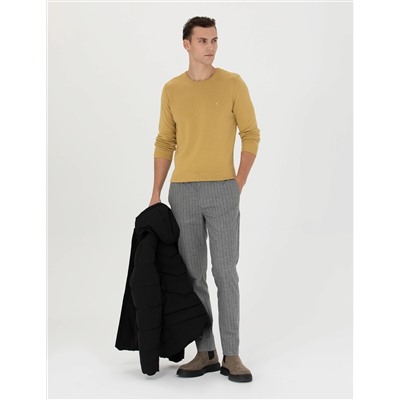 Yeşil Slim Fit Basic Kazak