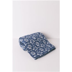 Manta polar sherpa print floral azul