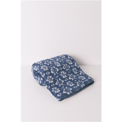 Manta polar sherpa print floral azul