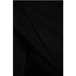 Siyah Bisiklet Yaka Dikiş Detaylı %100 Pamuk Örme Crop T-Shirt TBBSS23BF00037
