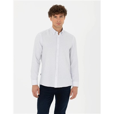 Lacivert Slim Fit Uzun Kollu Gömlek