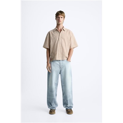 CAMISA CROPPED FIT CUADROS