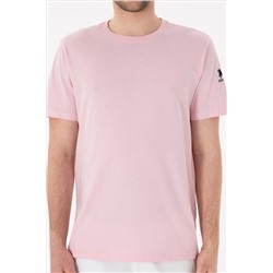 Erkek Regular Fit Bisiklet Yaka Açık Pembe Basic Tişört