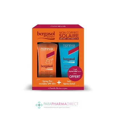 Noreva Bergasol Expert Coffret Spray Solaire SPF50+ 125ml + Lait Après-Soleil 100ml Offert