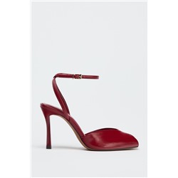 STILETTO HEEL ANKLE STRAP SANDALS