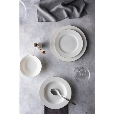 Galena 6 Kişilik 24 Parça Yemek Takımı - Beyaz/Silver