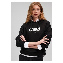 MaviLogo Baskılı Kapüşonlu Siyah Sweatshirt 168334-900