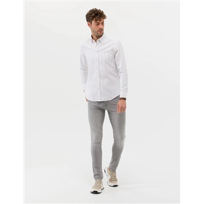 Kırmızı Slim Fit Uzun Kollu Gömlek