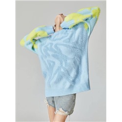 Женский свитер с пушистой аппликацией 😃