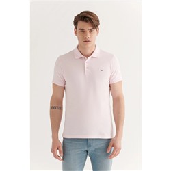 Açık Pembe %100 Pamuk Serin Tutan Polo Yaka T-Shirt