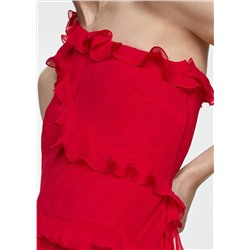 Vestido asimétrico volantes