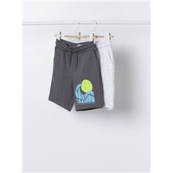 PACK OF 2 CONTRAST FLEECE BERMUDA SHORTS
