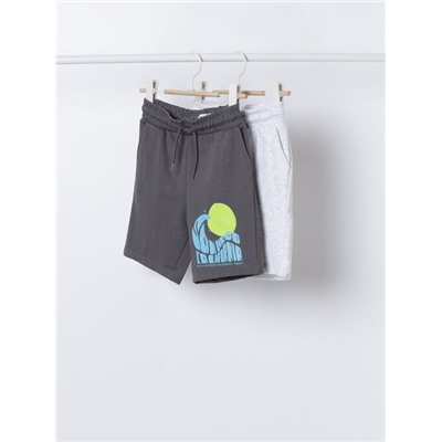 PACK OF 2 CONTRAST FLEECE BERMUDA SHORTS