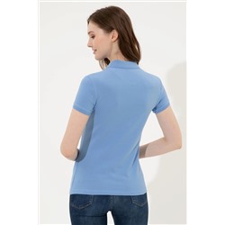 Kadın Koyu Mavi Basic Polo Yaka Tişört