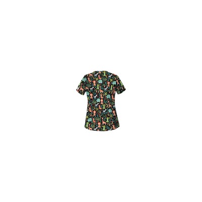 UA Day At The Zoo Black Print Scrub Top