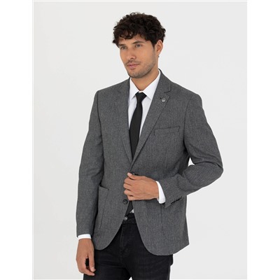 Siyah Ekstra Slim Fit Spor Ceket