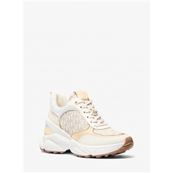 Katrina Signature Logo and Metallic Lizard Embossed Trainer