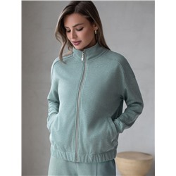 Бомбер среднего объема на молнии из петельчатого футера двухнитки с эластаном