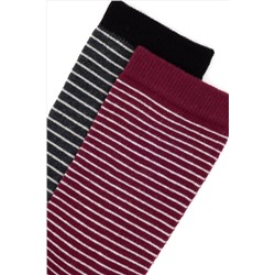 Kadın Bordo 2'li Soket Çorap