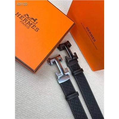 Мужские ремни Hermes Высокое качество!  Цвет пряжки матовый, серебряный Оригинальная упаковка Размеры: 115