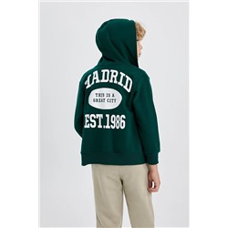 Defacto Erkek Çocuk Kapüşonlu Kalın Sweatshirt Kumaşı Hırka B2228A823WN